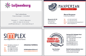 Visitekaartjes voorbeelden